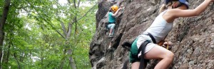 Technical climbers scale rocks in the new York state's Harriman State Park