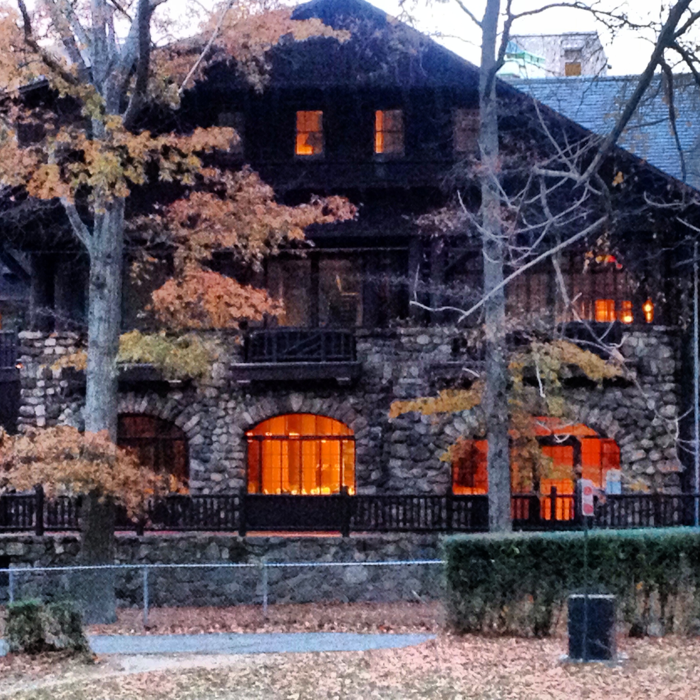 Bear Mountain State Park's Bear Mountain Inn, with the Blue Roof Tapas Bar, at the end of the Suffern-Bear Mountain Trail.